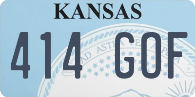 KS license plate 414GOF