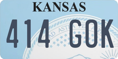 KS license plate 414GOK