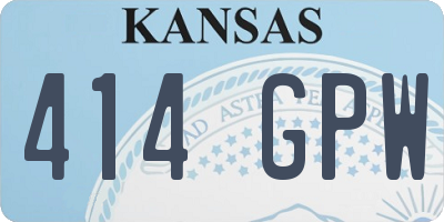 KS license plate 414GPW