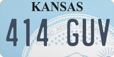 KS license plate 414GUV