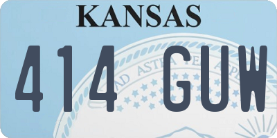 KS license plate 414GUW