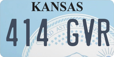KS license plate 414GVR