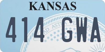 KS license plate 414GWA