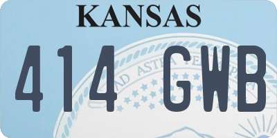 KS license plate 414GWB
