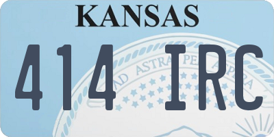 KS license plate 414IRC