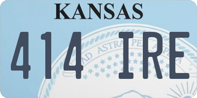KS license plate 414IRE