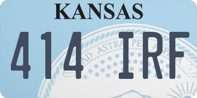 KS license plate 414IRF