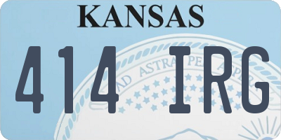 KS license plate 414IRG