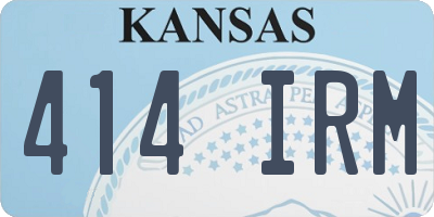 KS license plate 414IRM