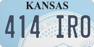 KS license plate 414IRO