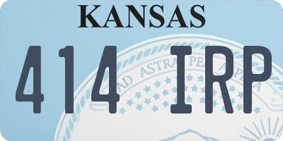 KS license plate 414IRP