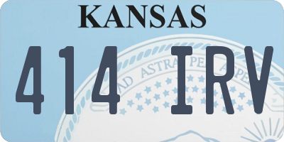 KS license plate 414IRV