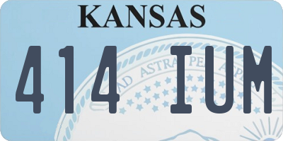 KS license plate 414IUM