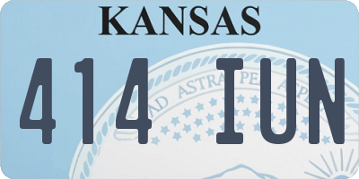 KS license plate 414IUN