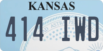 KS license plate 414IWD