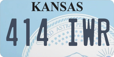 KS license plate 414IWR