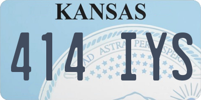 KS license plate 414IYS