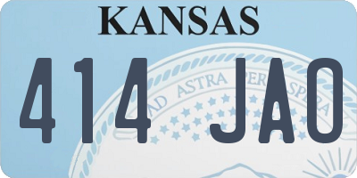 KS license plate 414JAO