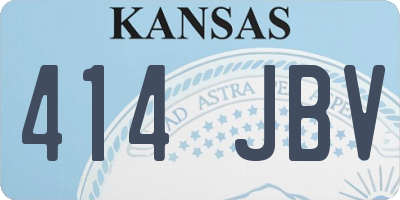 KS license plate 414JBV