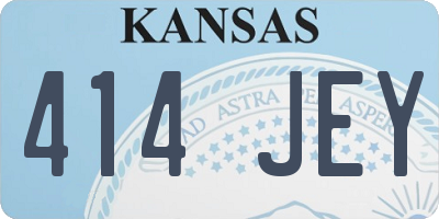 KS license plate 414JEY