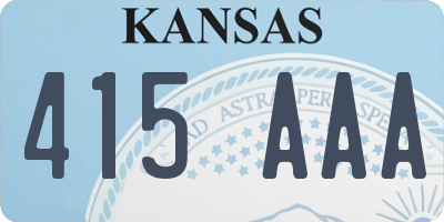 KS license plate 415AAA