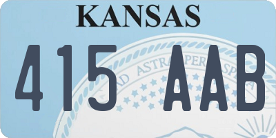 KS license plate 415AAB