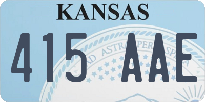 KS license plate 415AAE