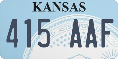 KS license plate 415AAF