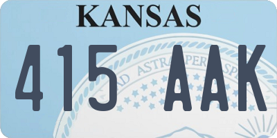 KS license plate 415AAK