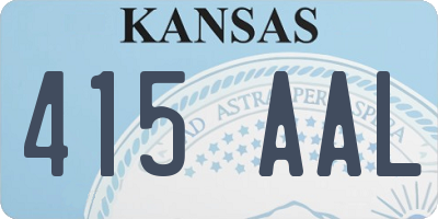 KS license plate 415AAL