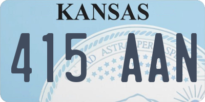 KS license plate 415AAN