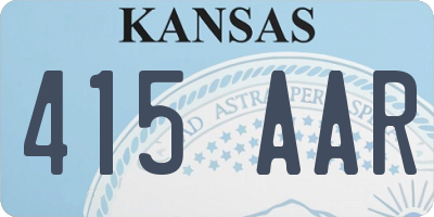 KS license plate 415AAR