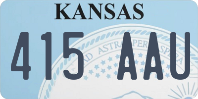 KS license plate 415AAU