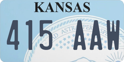 KS license plate 415AAW