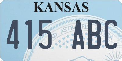 KS license plate 415ABC