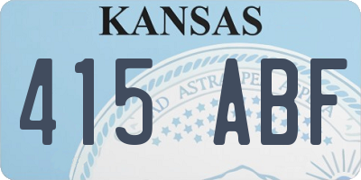 KS license plate 415ABF