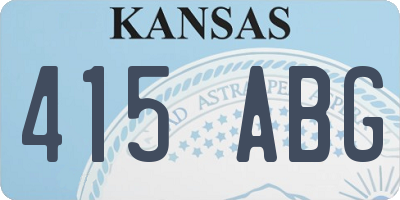 KS license plate 415ABG