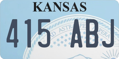 KS license plate 415ABJ