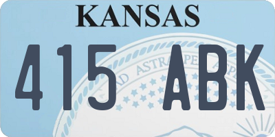 KS license plate 415ABK