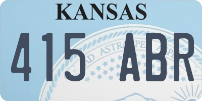 KS license plate 415ABR