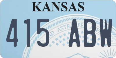 KS license plate 415ABW