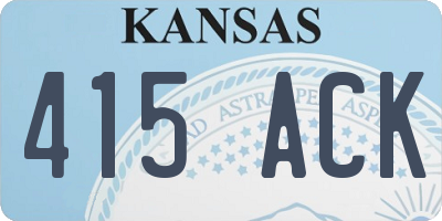 KS license plate 415ACK