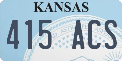 KS license plate 415ACS