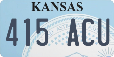KS license plate 415ACU
