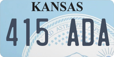 KS license plate 415ADA