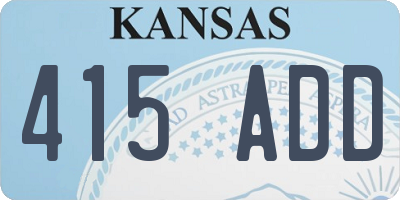 KS license plate 415ADD