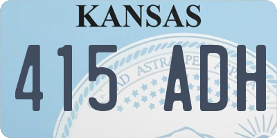 KS license plate 415ADH