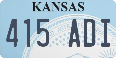 KS license plate 415ADI