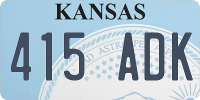 KS license plate 415ADK