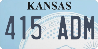 KS license plate 415ADM